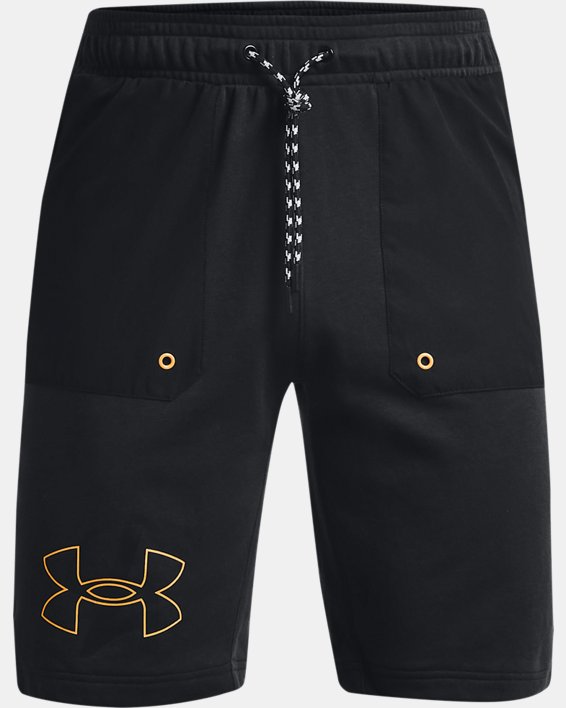 Men's UA Rival Terry Scribble Shorts, Black, pdpMainDesktop image number 5